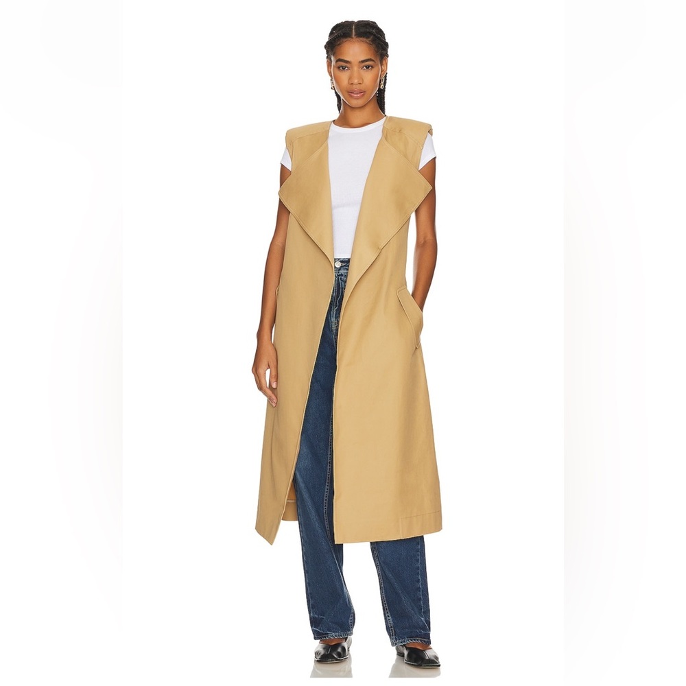 NWT GRLFRND The Convertible Trench Coat in British Tan in S/M - Picture 4 of 6